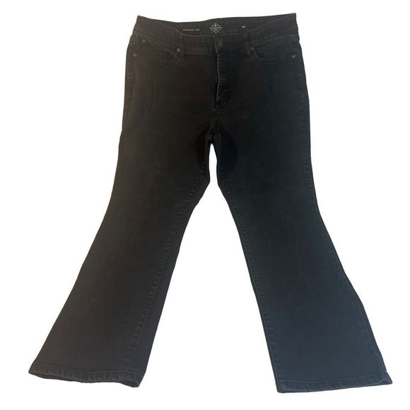 St. John’s Bay Women's Black‎ Straight Leg Mid Rise Pants Size 16P - Picture 1 of 11